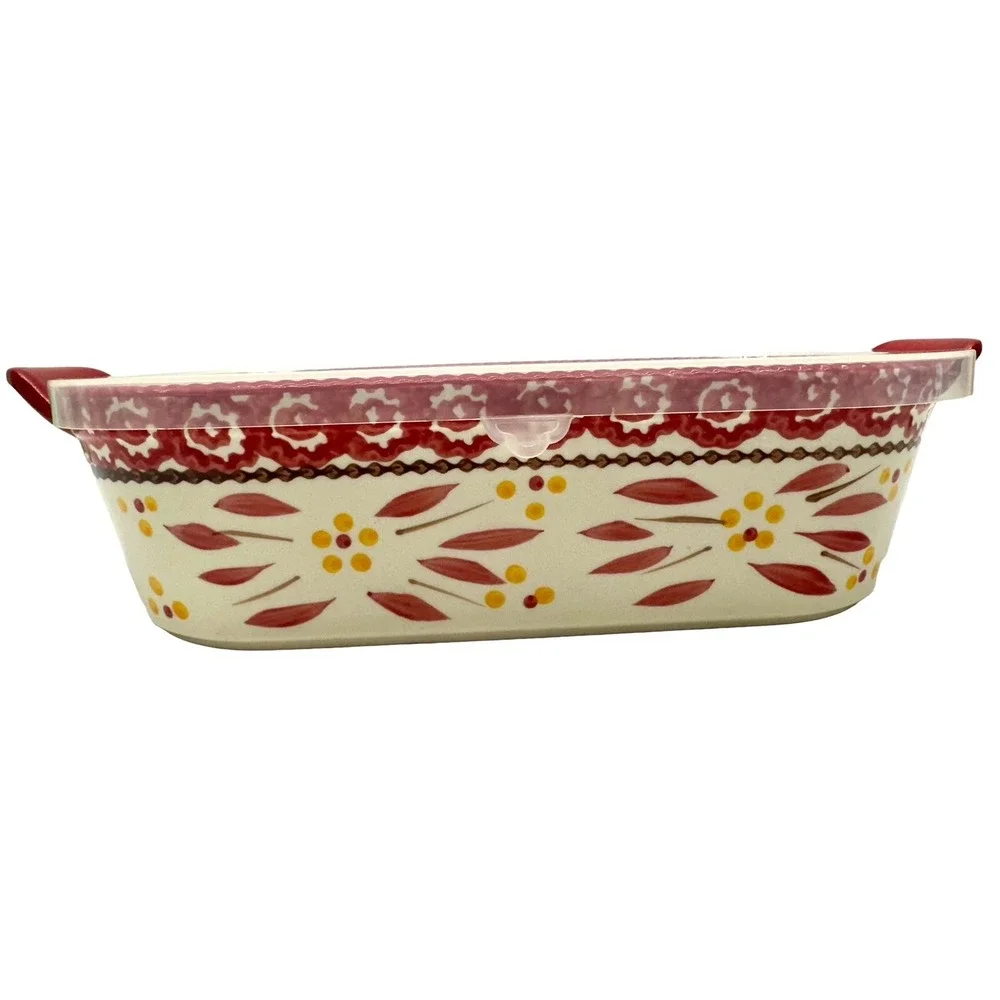 Temptations Old World Loaf Pan 1 Quart With Lid & 10oz.‎ Ramekin Dish